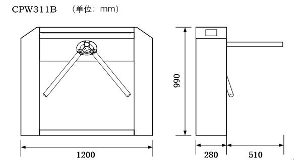 三辊闸图片