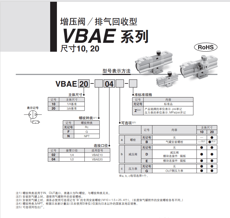 VBAE20-N04BDG增压缸快速报价