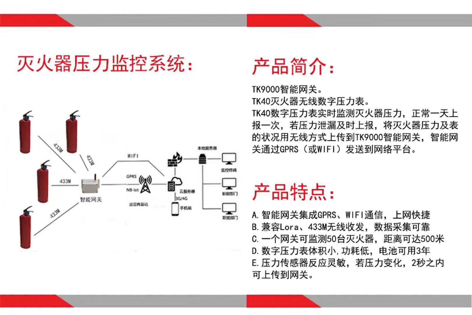 TK9000水基灭火器压力网络监控系统